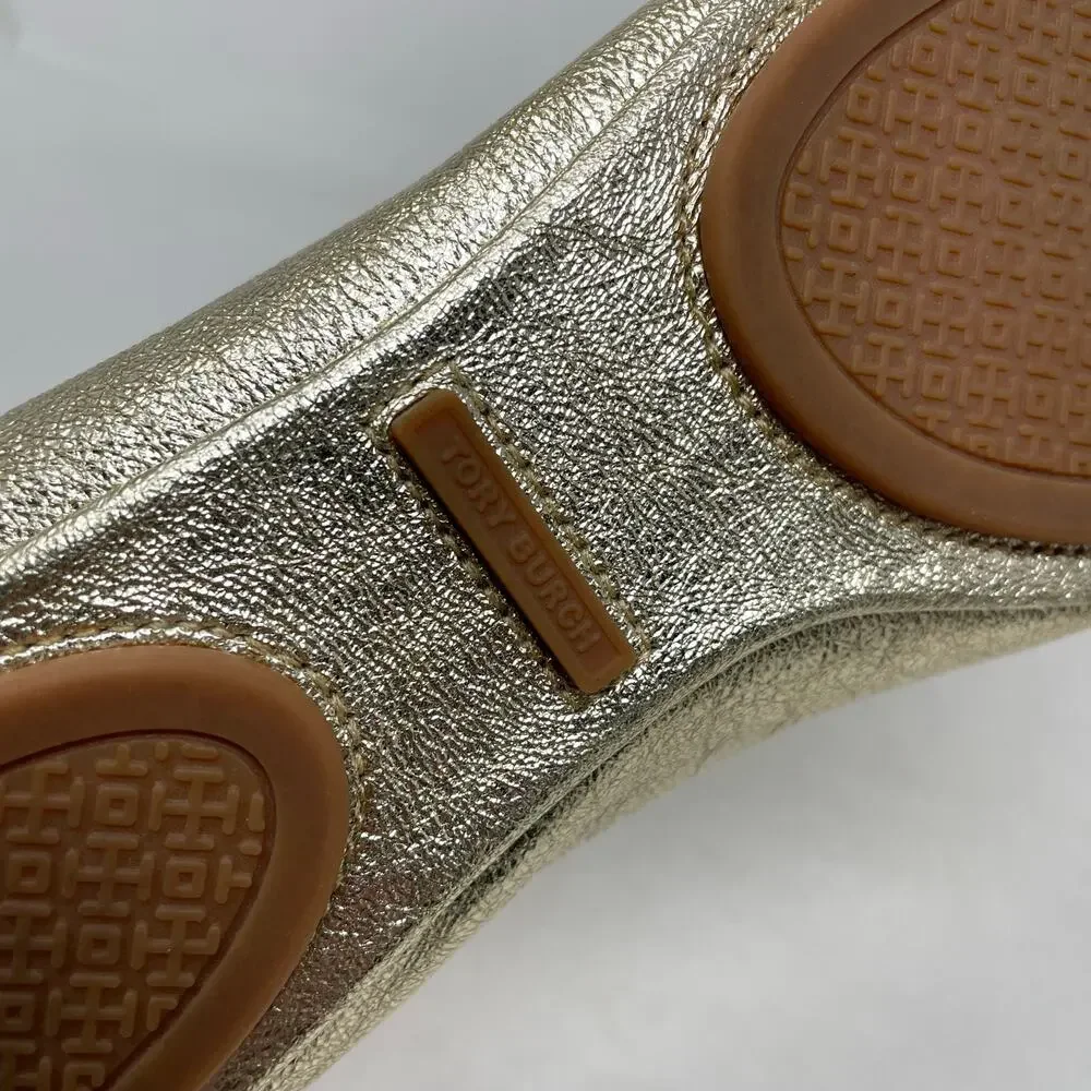 Tory Burch Gold Logo Ballet Flats